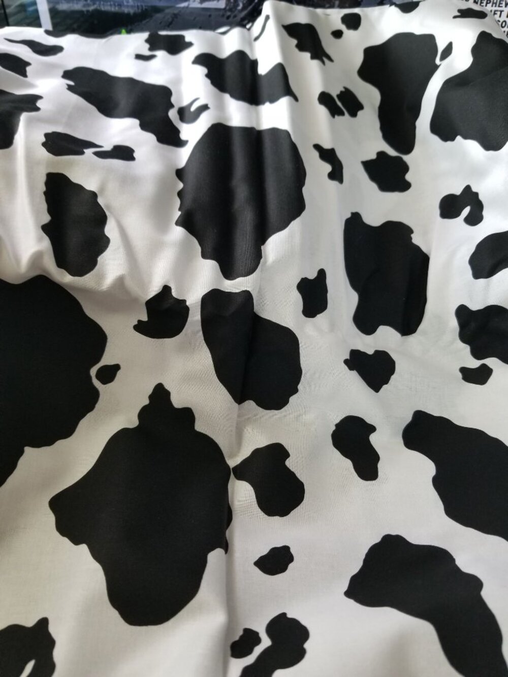 Material White Black Cow Spots Cotton Fabric Solid 1992 NTT Fabric 44" x 72"